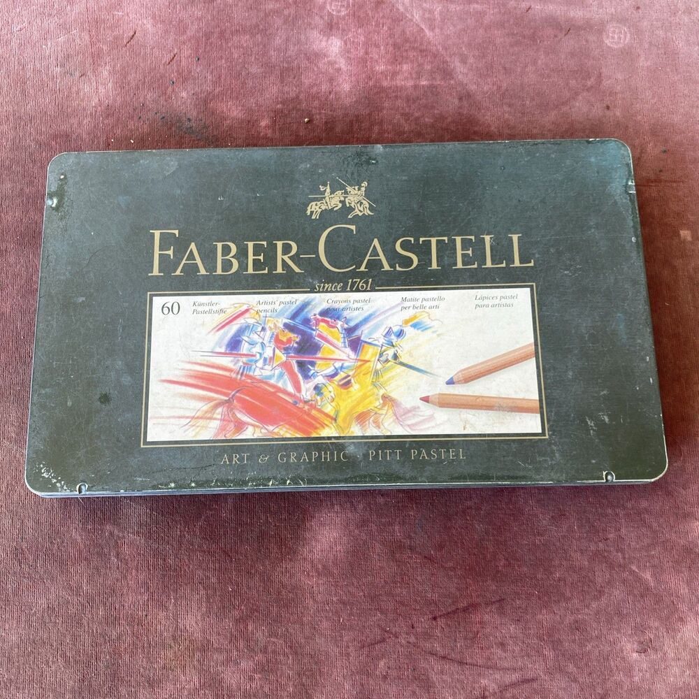 Faber-Castell 60-Piece Pitt Pastel Pencils in A Metal Tin